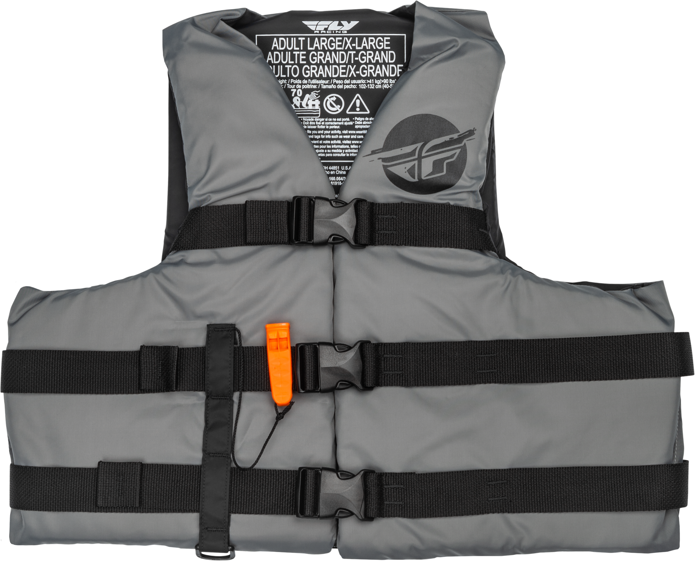 Fly Racing Nylon Flotation Vest Grey/Black 3x 221-304113X