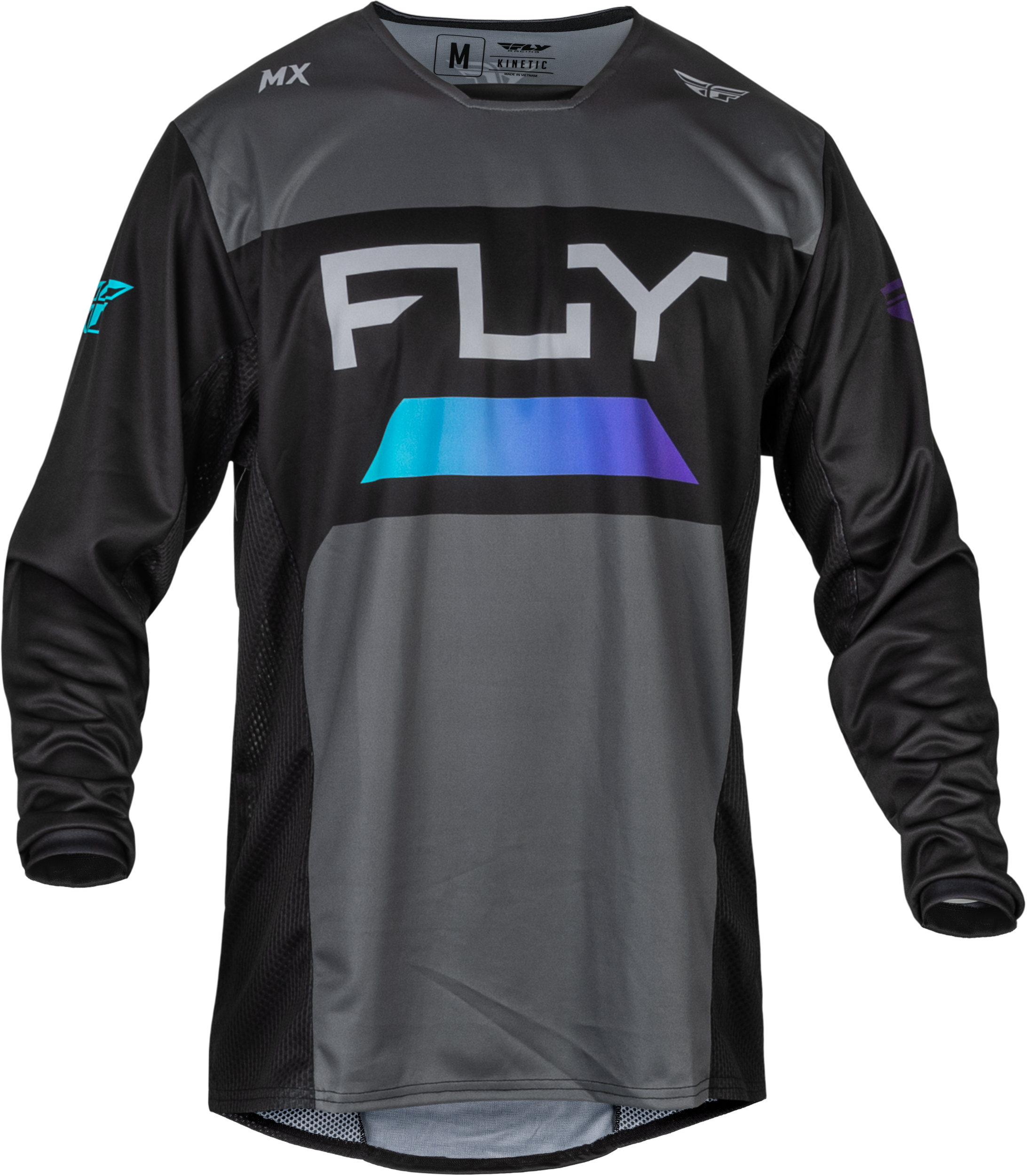 Fly Racing Kinetic Reload Jersey Charcoal/Black/Blue Iridium Lg 377-520L