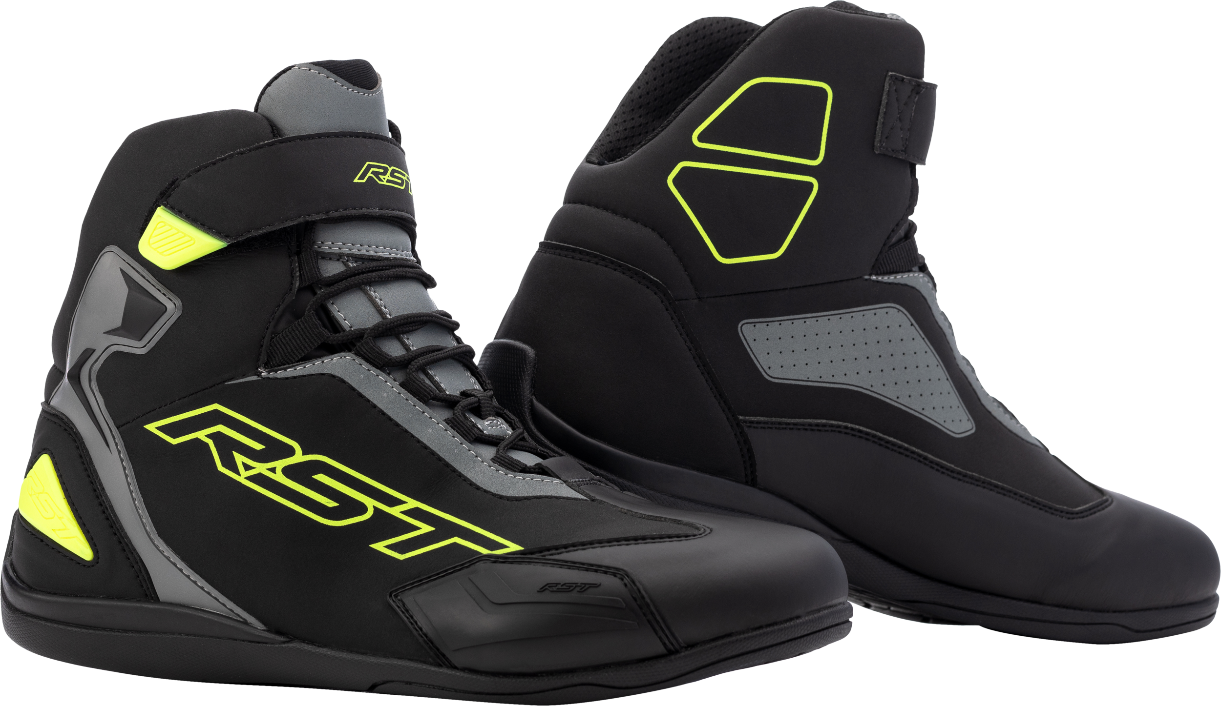 RST Sabre Moto Shoe Ce Boot Blk/Gry/Flo Yellow Sz 12 556-3053146