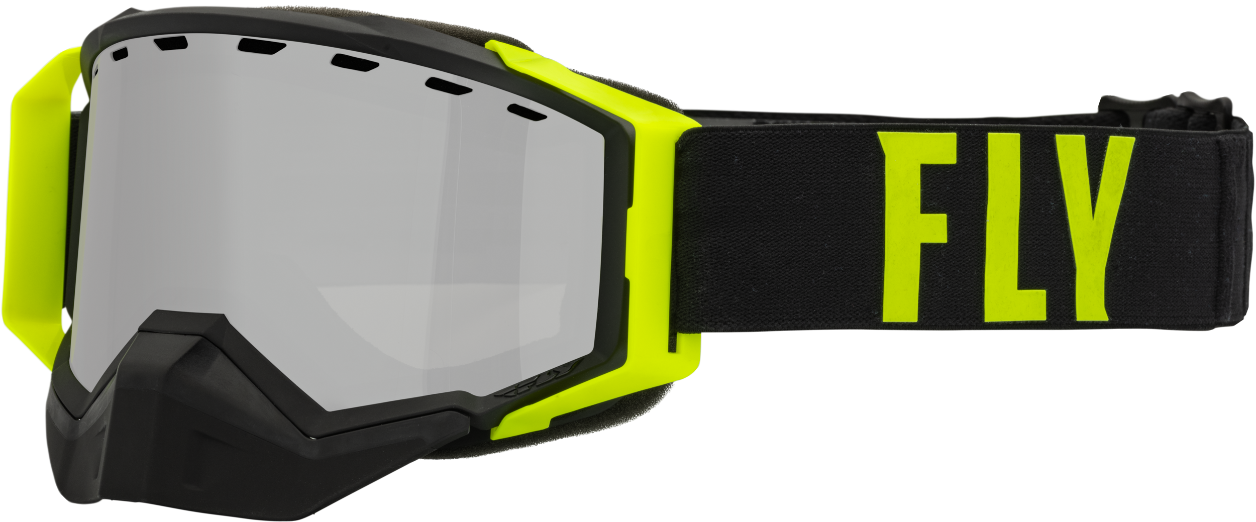 Fly Racing Zone Pro Snw Goggle Blk/Hi-Vis W/Silver Mir/Plrzd Smoke Lens 37-50335