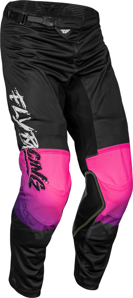 Fly Racing Youth Kinetic Mesh Khaos Pants Black/Purple/Pink Sz 24 377-34024