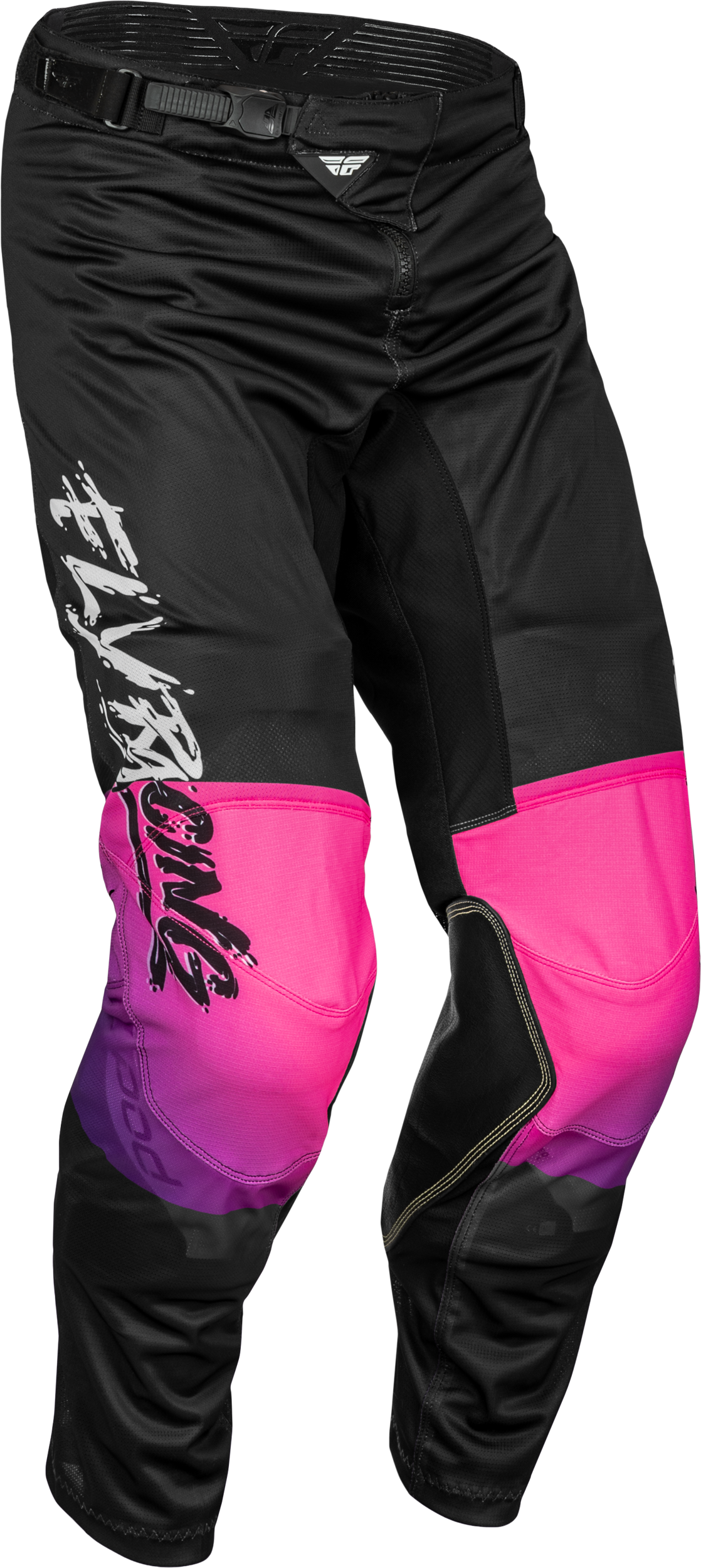 Fly Racing Youth Kinetic Mesh Khaos Pants Black/Purple/Pink Sz 26 377-34026