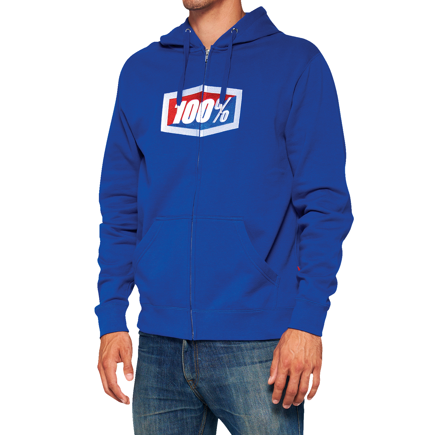 100% Official Fleece Zip-Up Hoodie - Royal - 2XL 20032-00024