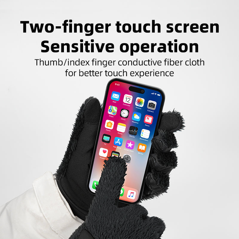 ROCKBROS Winter Touch Screen Plush Warm Gloves for Men Women