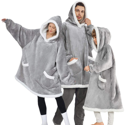 Modern Oversized Hoodie Blanket With Sleeves Sweatshirt Woman Fleece Hoody Women Pocket Female Hooded Oversized Hoodie Blanket Fleece Warm Cozy Blanket for Women One Size Fits All Men Women