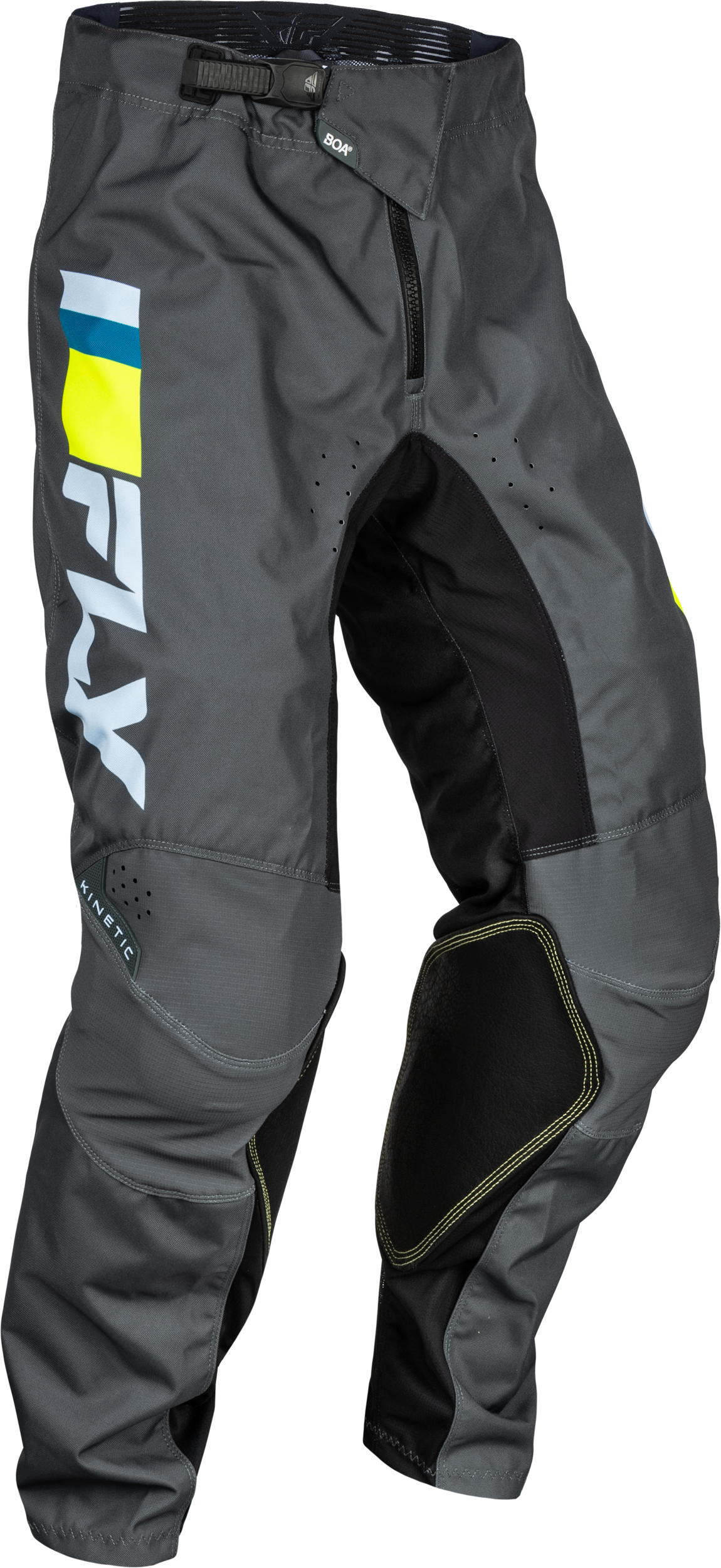 Fly Racing Youth Kinetic Prix Pants Ice Grey/Charcoal/Hi-Vis Sz 20 377-43120
