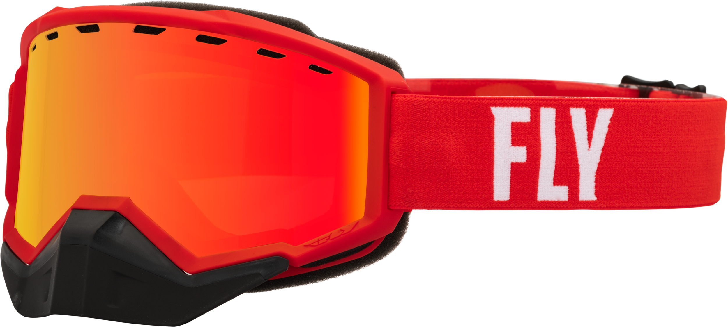 Fly Racing Focus Snow Goggle Red/White W/ Red Mirror/Amber Lens 37-50085