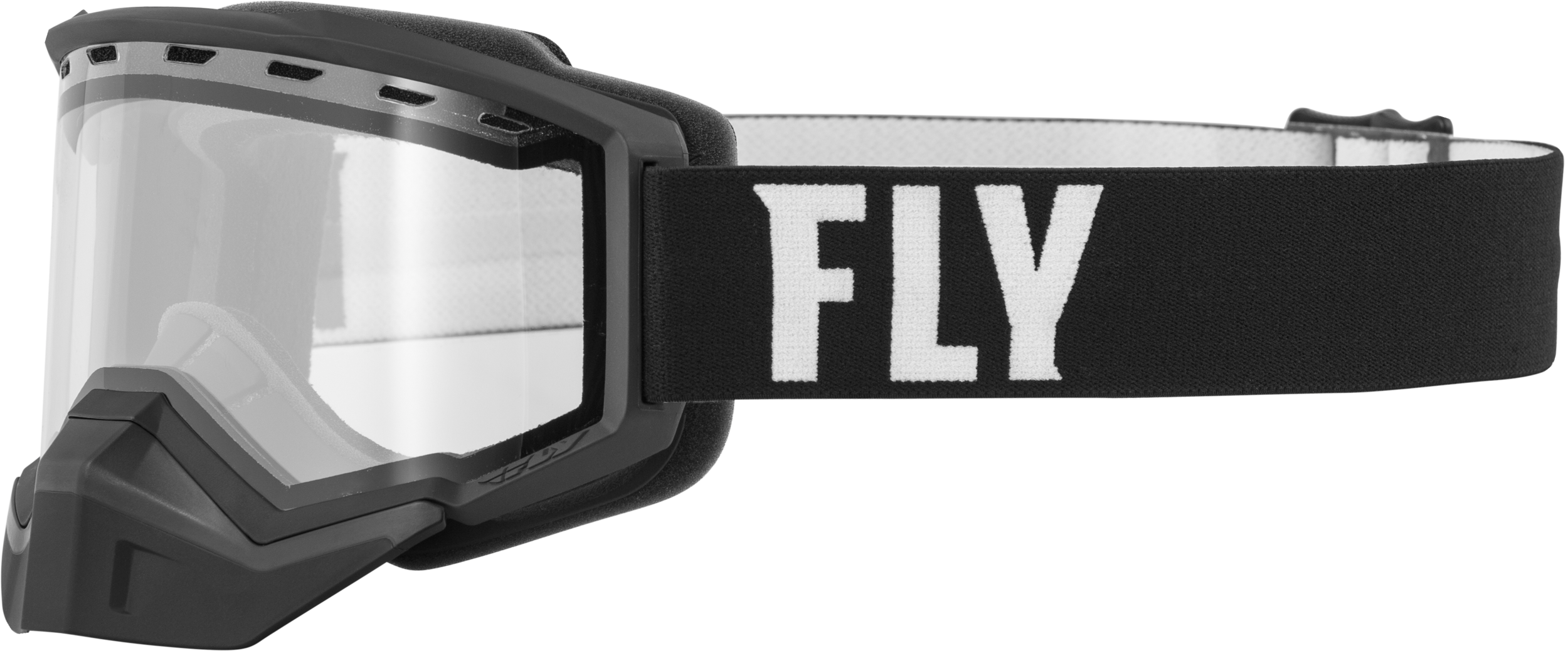 Fly Racing Focus Snow Goggle Black/White W/ Clear Lens 37-50070