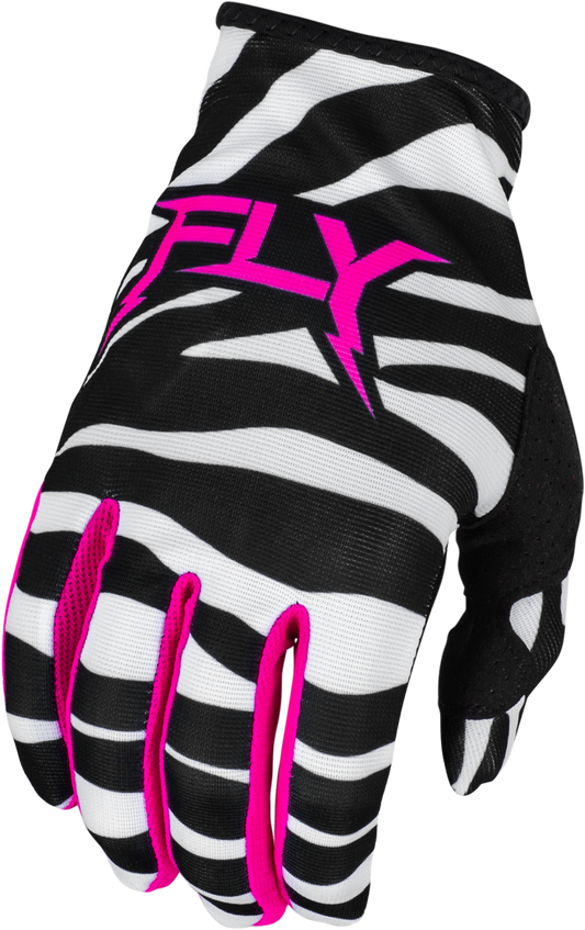 Fly Racing Youth Lite Uncaged Gloves Black/White/Neon Pink Ys 377-741YS