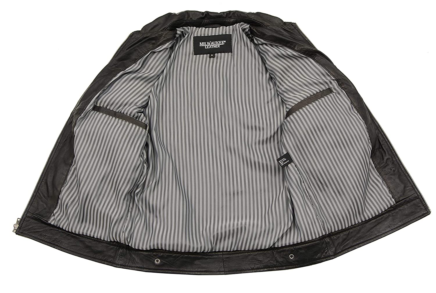 SFM1810 Men's Black Lamsbkin Patch Pocket Leather Jacket