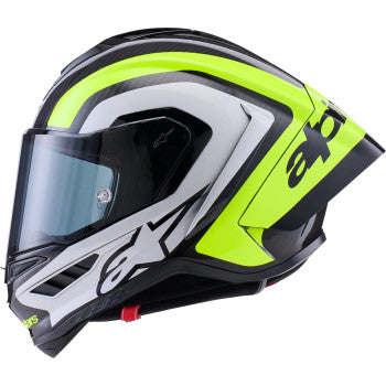 ALPINESTARS  Supertech R10 Helmet - 22.06 - Arius - Gloss Black/Silver/Yellow Fluo - XL 8203926-1699-XL