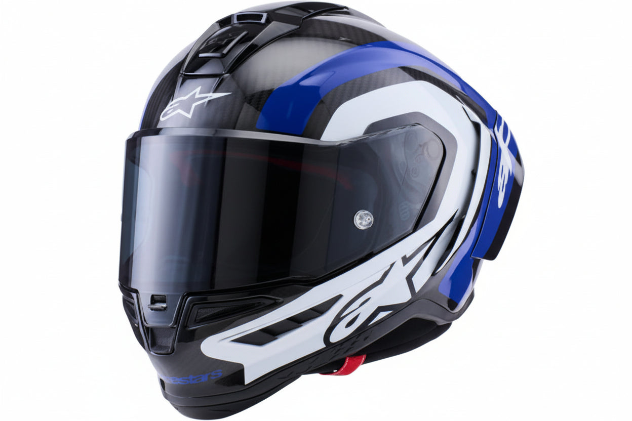 ALPINESTARS  Supretech R10 Helmet - 22.06 - Arius - Gloss Black/White/Blue - XL 8203926-1647-XL