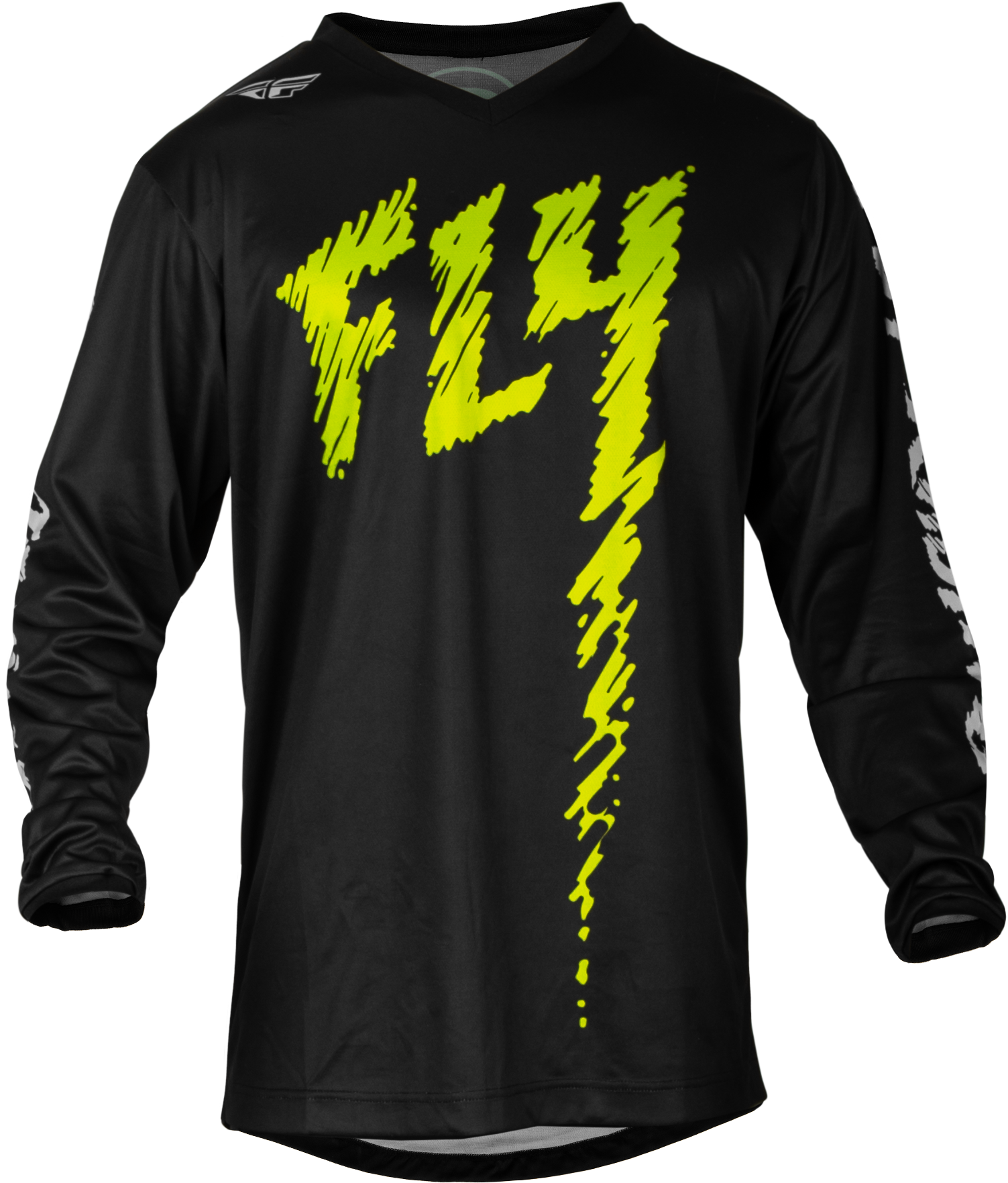 Fly Racing Youth F-16 Jersey Black/Neon Green/Light Grey Ym 377-224YM