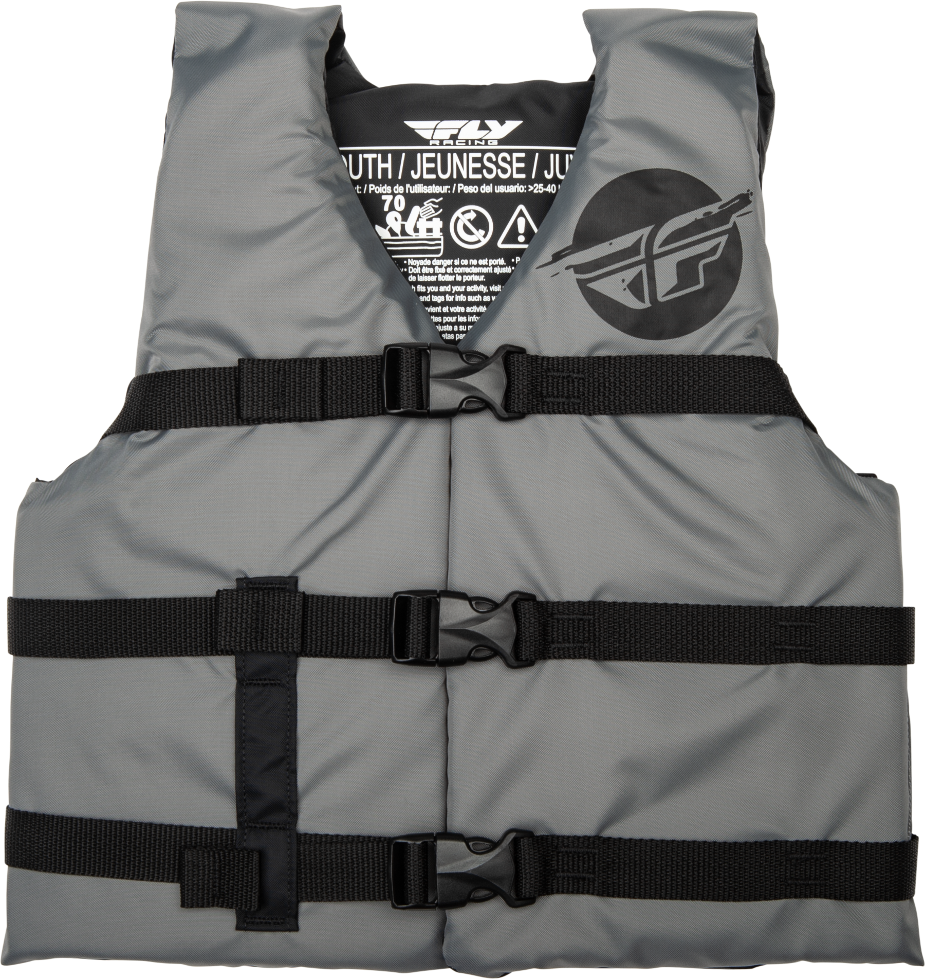 Fly Racing Youth Flotation Vest Grey/Black 221-30333