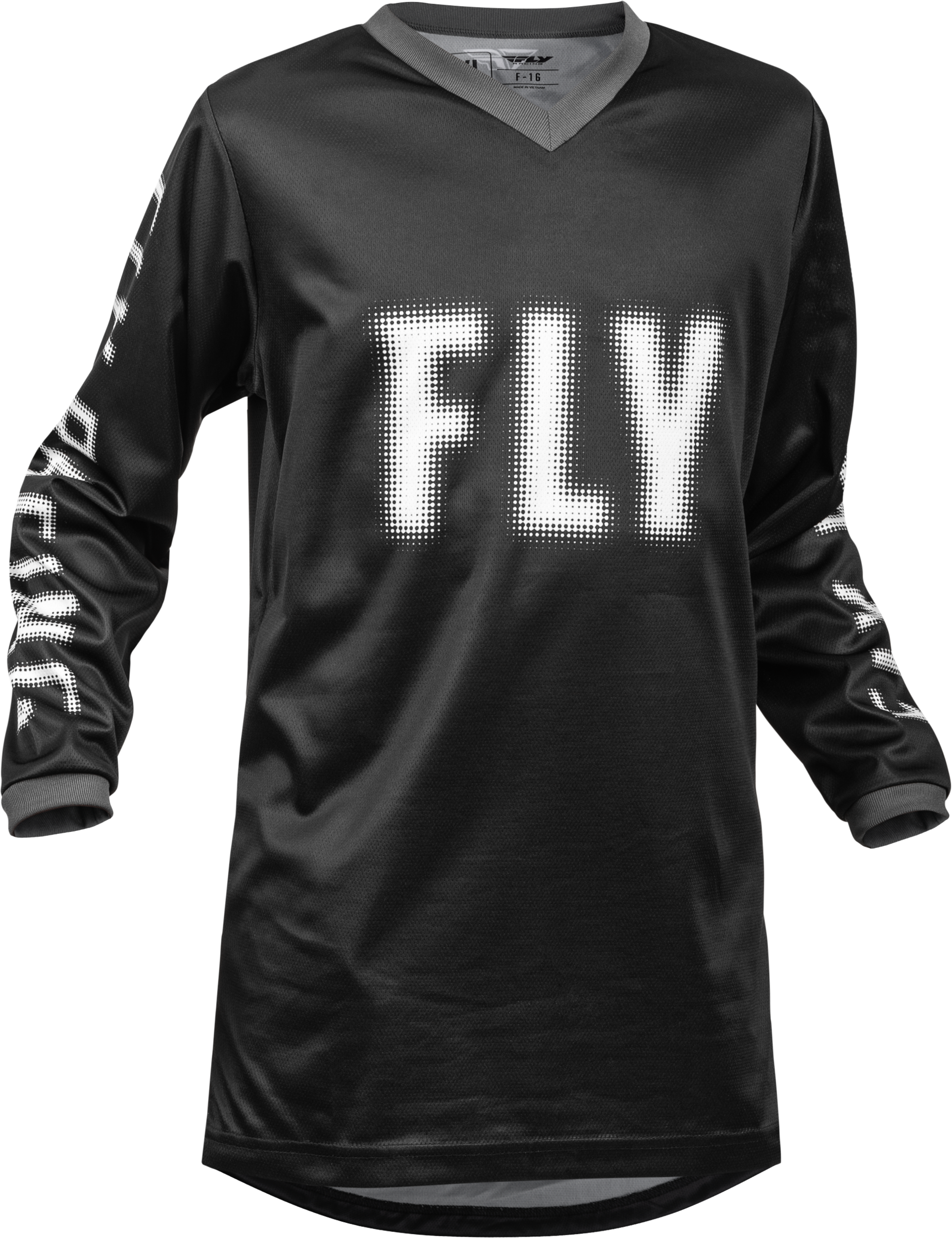 Fly Racing Youth F-16 Jersey Black/White Yl 376-222YL