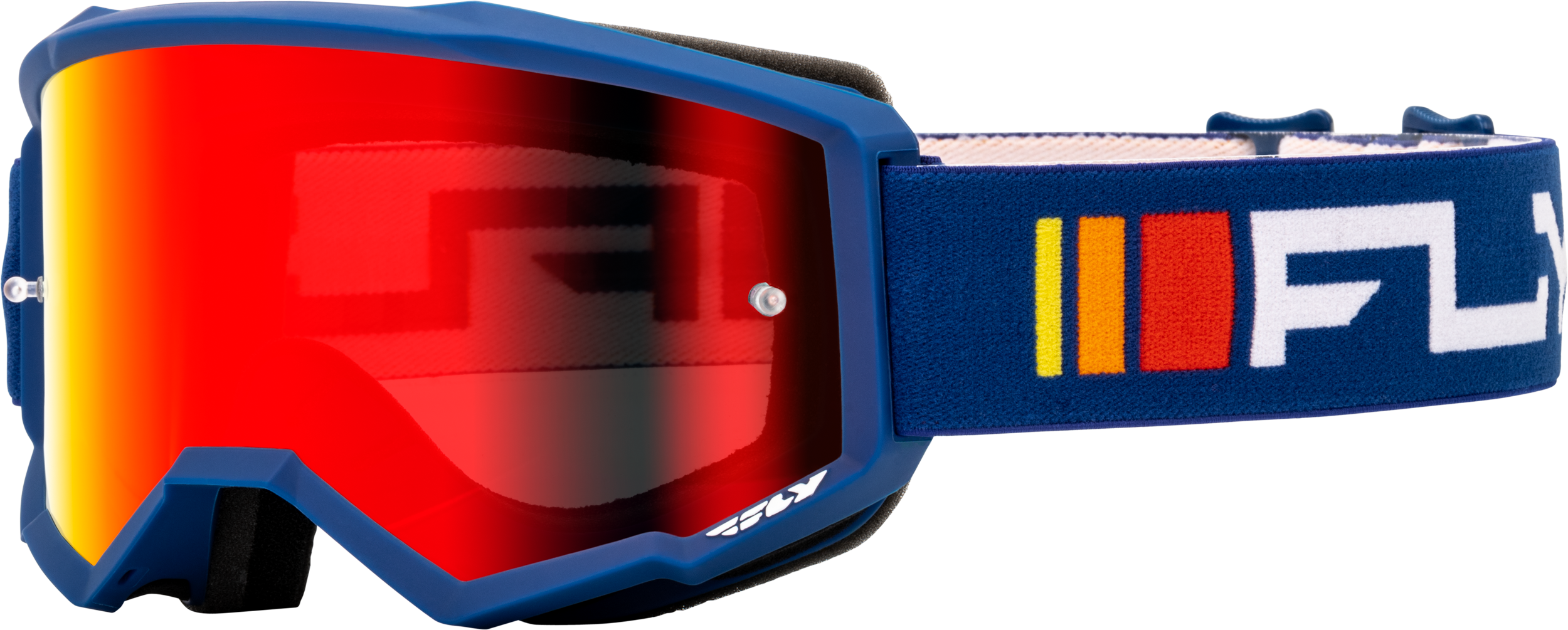 Fly Racing Zone Goggle Navy/White W/ Red Mirror/Smoke Lens 37-51521