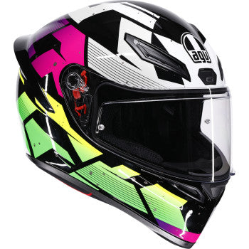 AGV Helmet K1 S Punkpulse Black/Purple/Lime Md 2118394018-071-M