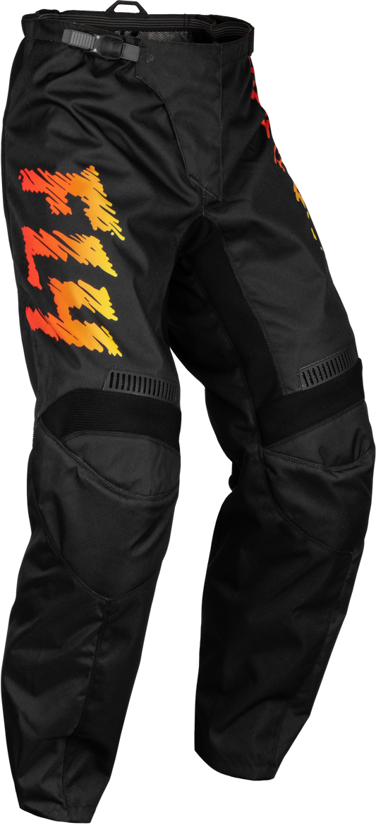 Fly Racing Youth F-16 Pants Black/Yellow/Orange Sz 26 377-23126