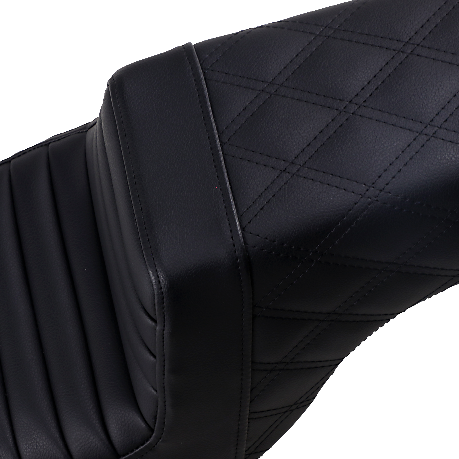 SADDLEMEN Step-Up Seat - Front Tuck-n-Roll/Rear Lattice Stitch - Black 807-11-176