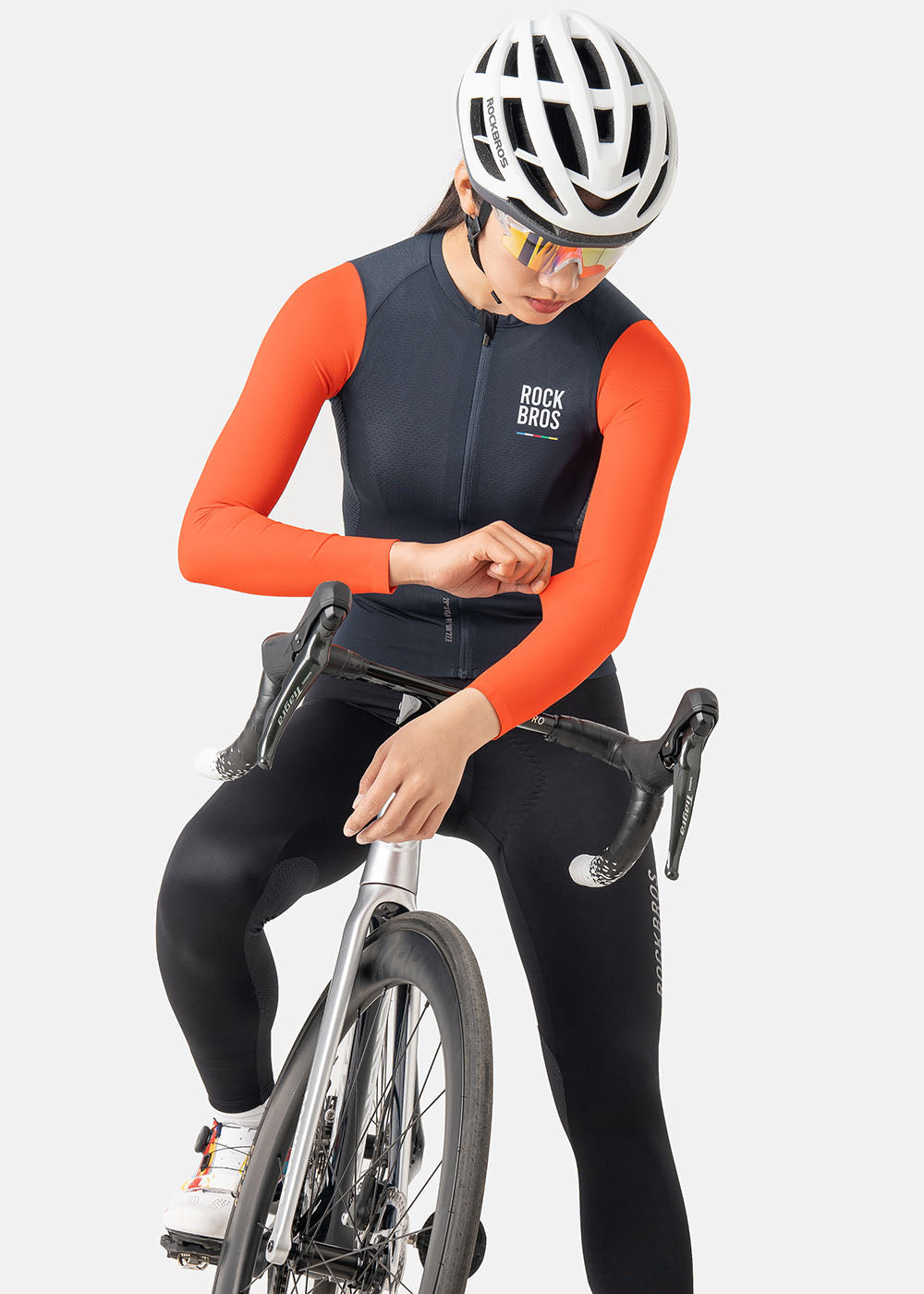 【ROAD TO SKY】 ROCKBROS Cycling Clothes Women's Long-Sleeved Jersey Summer Mountain Road Bicycle Sportswear