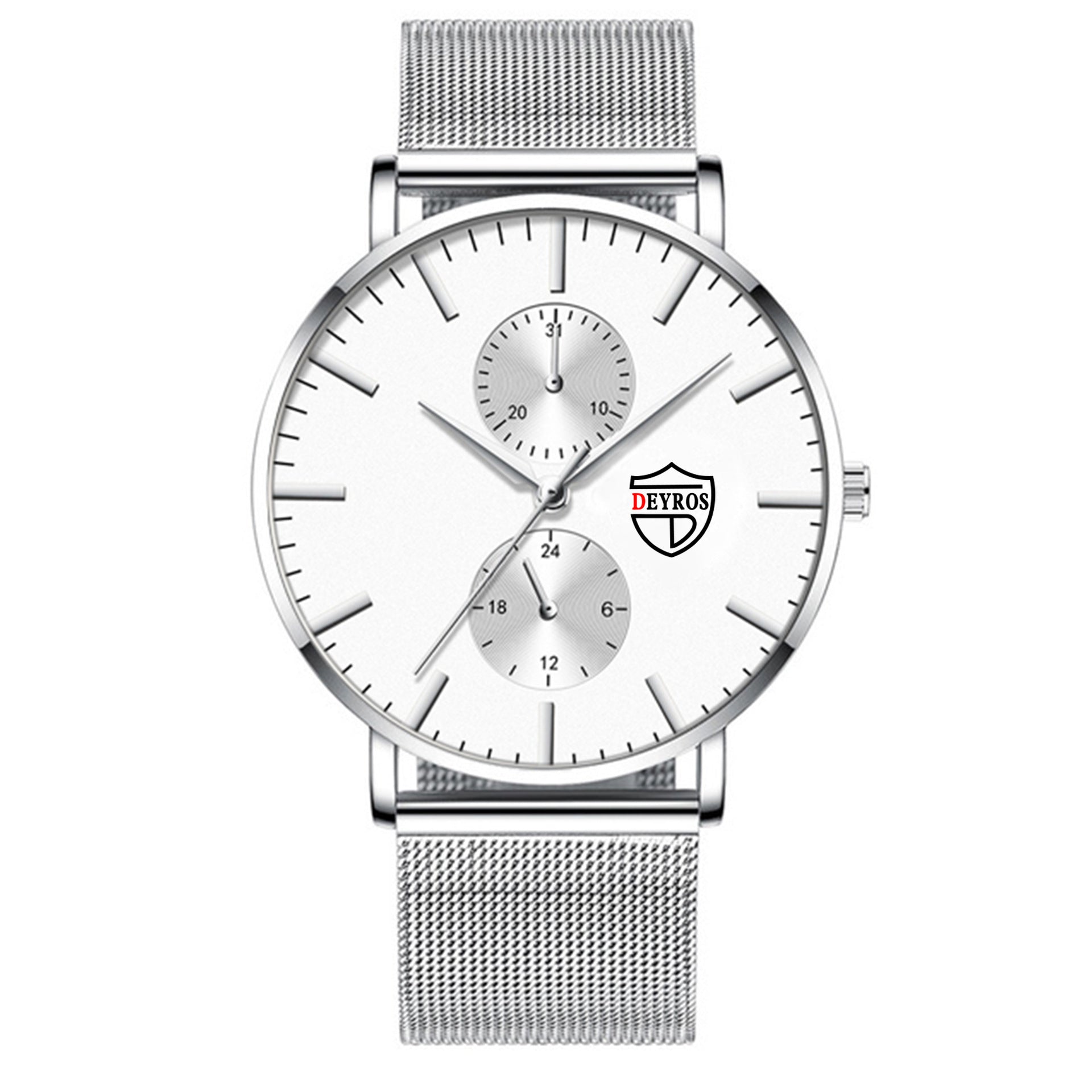 Black 3Bar Watch Men Women'S Watches Ladies Watch With Crystals  Fashion Stainless Steel Band Comfortable Wristwatch