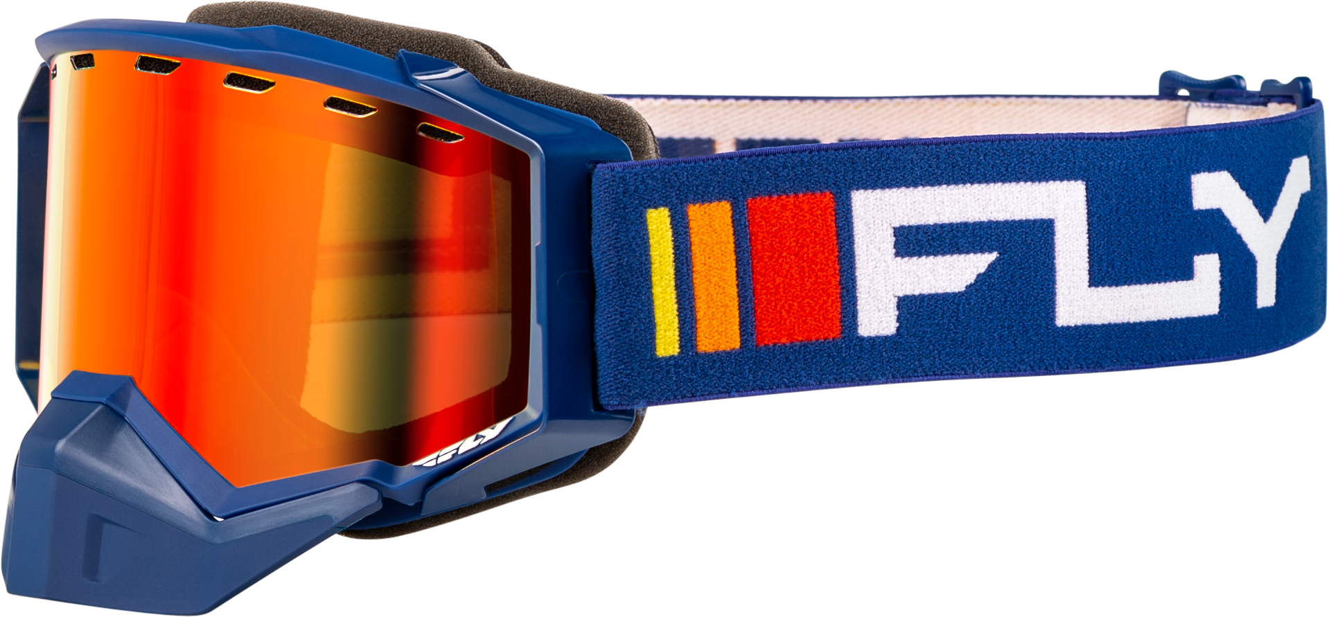 Fly Racing Zone Snow Goggle Navy/White W/ Red Mirror/Amber Lens 37-50275