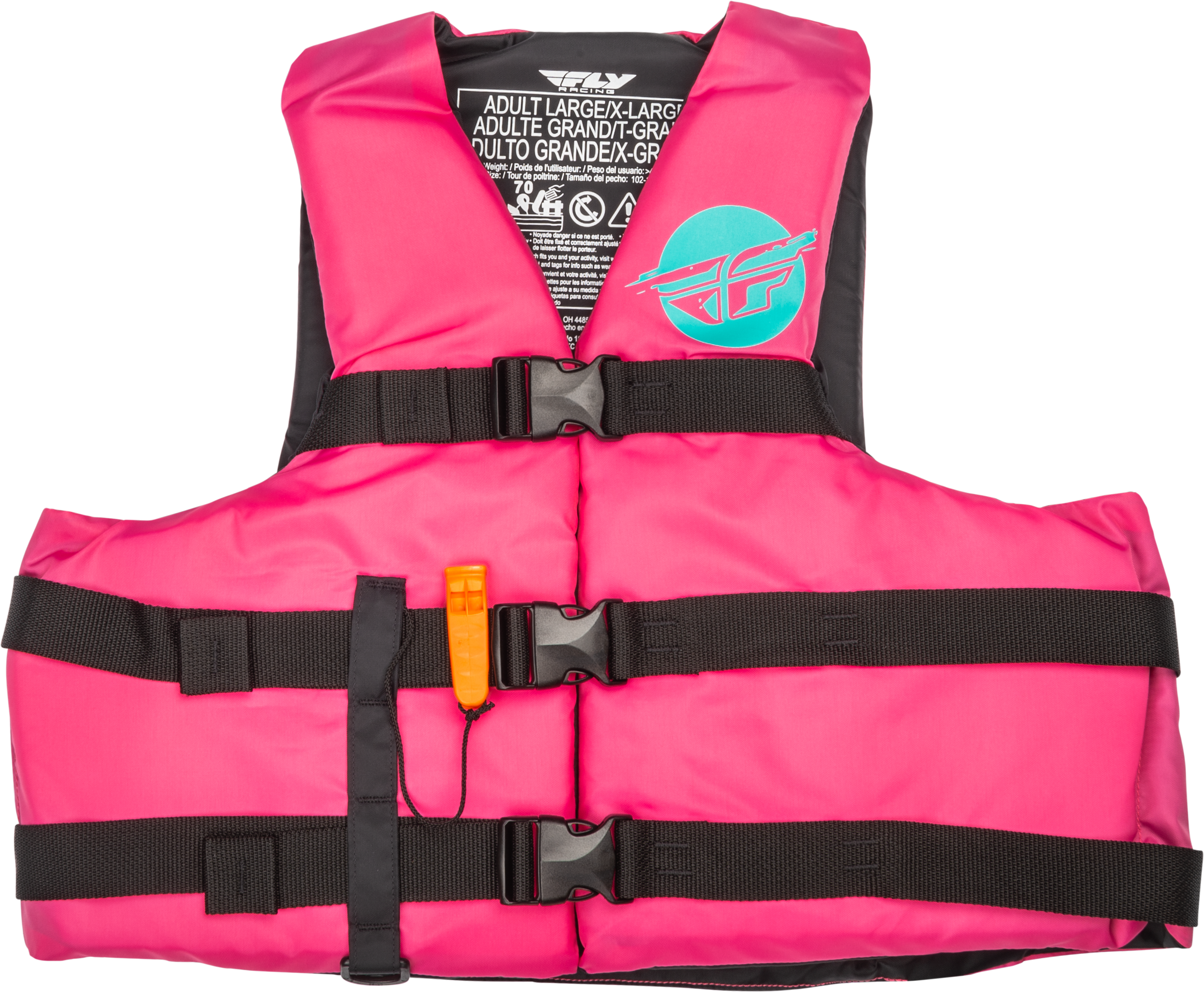 Fly Racing Nylon Flotation Vest Neon Pink/Teal 3x 221-304143X
