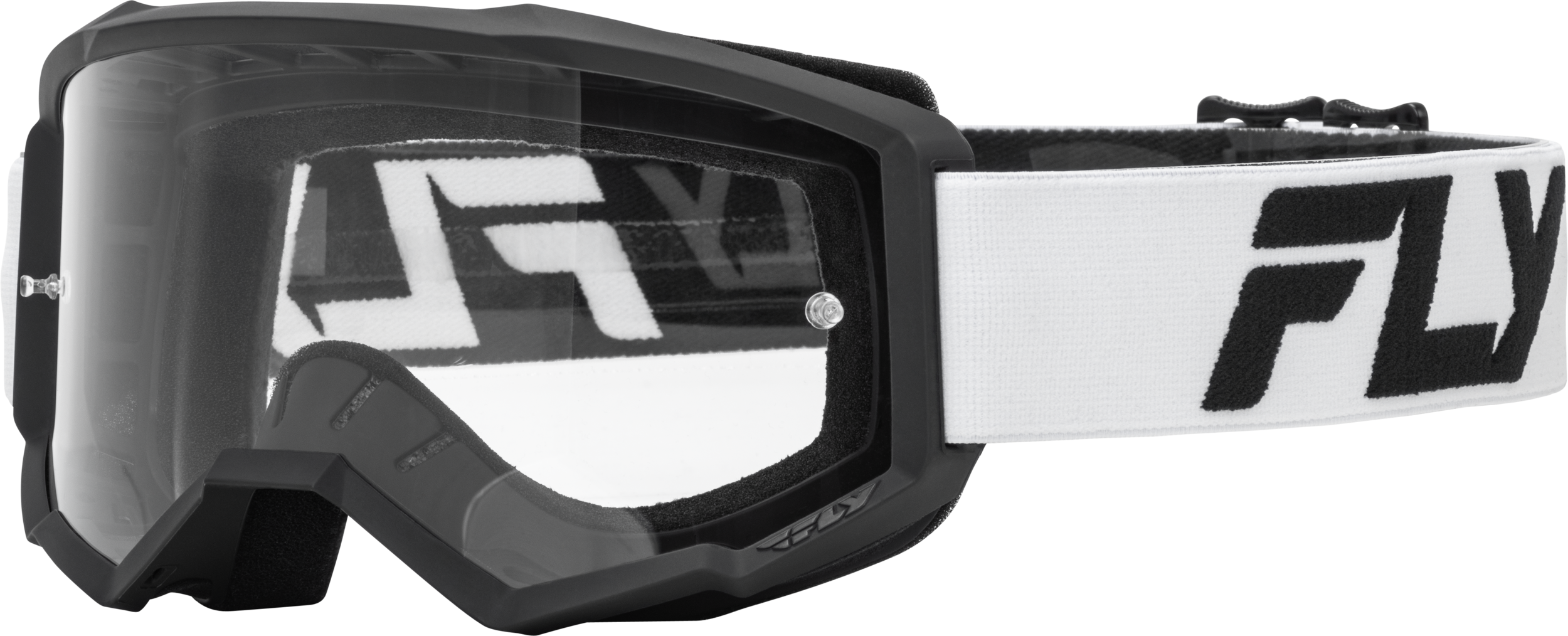 Fly Racing Focus Goggle White/Black W/ Clear Lens 37-51158