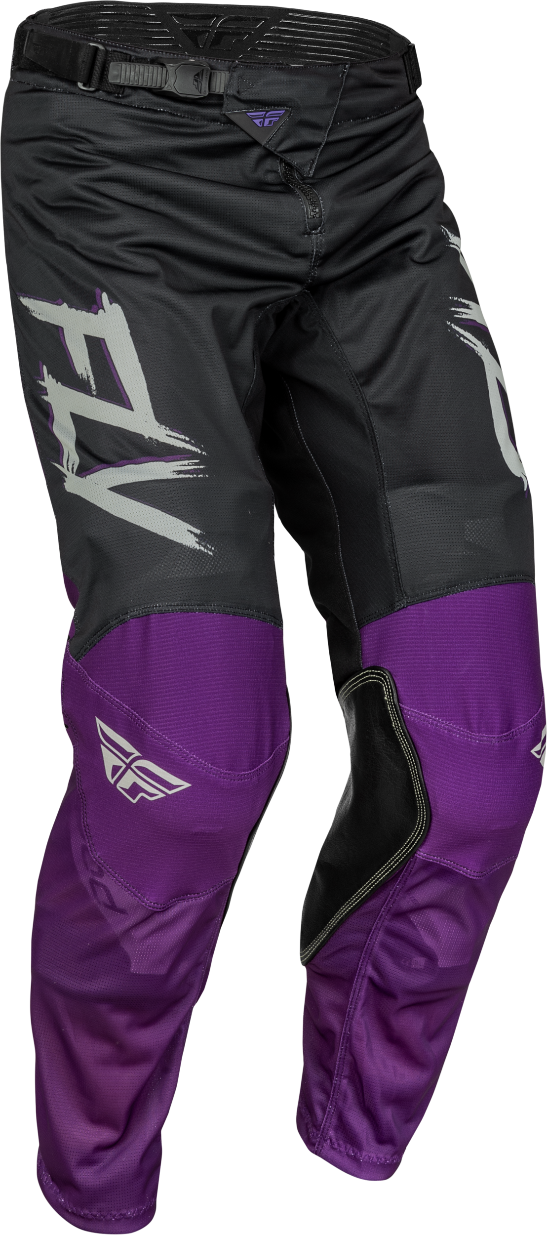 Fly Racing Kinetic Mesh Rave Pants Black/Purple/Silver Sz 28 377-32028
