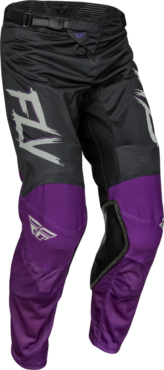 Fly Racing Kinetic Mesh Rave Pants Black/Purple/Silver Sz 30 377-32030