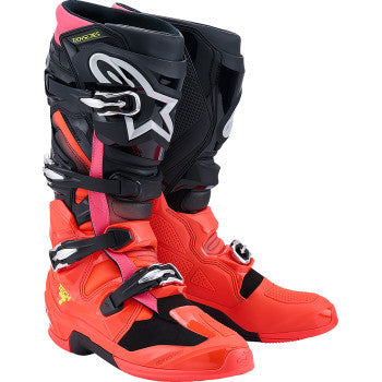 ALPINESTARS Tech 7 Boots - Black/Fluorescent Red/Fluorescent Pink - US 8 / EU 42 2012025-1576-8