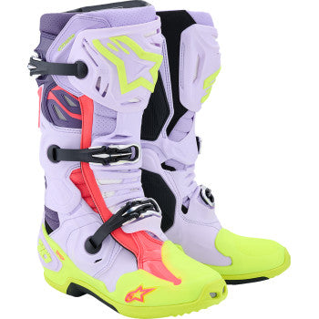 ALPINESTARS Tech 10 Supervented Boots - Purple/Fluorescent Yellow/Diva Pink - US 12 / EU 47 2010520-3150-12