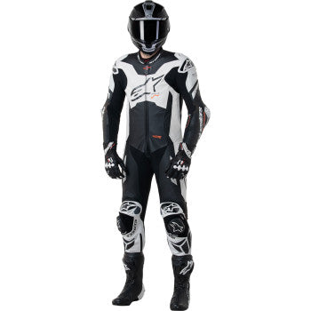 ALPINESTARS GP Plus v4 Sprint 1-Piece Leather Suit - Black/Red Fluo/White - US 52 / EU 62 3150225-1231-62