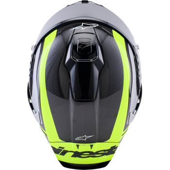 ALPINESTARS  Supertech R10 Helmet - 22.06 - Arius - Gloss Black/Silver/Yellow Fluo - Medium  8203926-1699-M