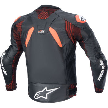 ALPINESTARS GP Plus R v4 Rideknit® Leather Jacket - Black/Red Fluo/White - US 48 / EU 58 3100324-1321-58