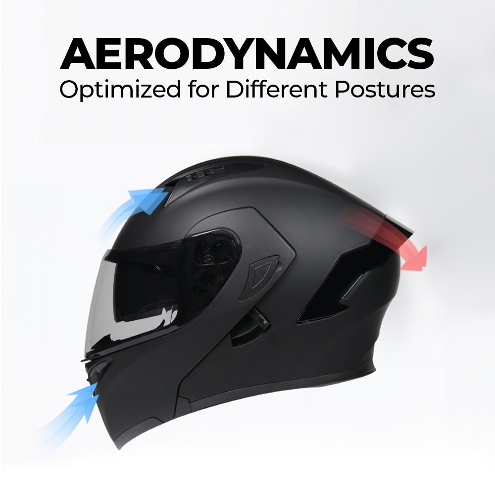 bike helmet with wings Winx Full-Face Modular Flip-Up Helmet White / Extra Large w/Blue Plated Visor