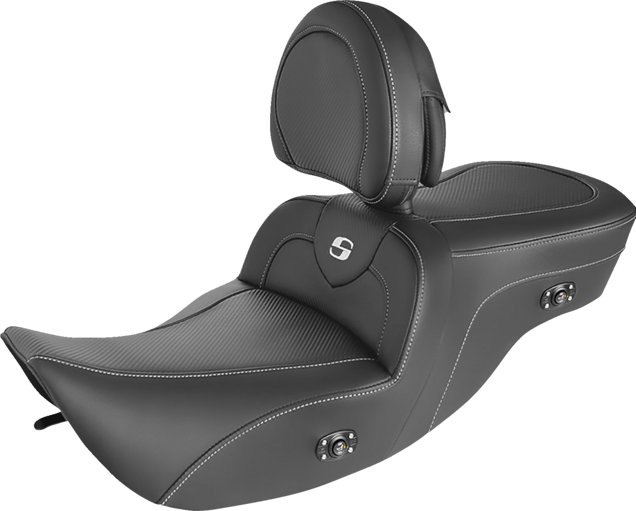 SADDLEMEN Heated Roadsofa Seat - Carbon Fiber - W/Backrest 897-06-185BRHC