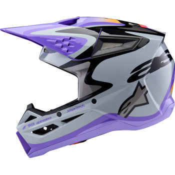 ALPINESTARS Youth SM3 Helmet - Jettson - Glosss Black/Gray/Purple - Large 8303226-9277-YL
