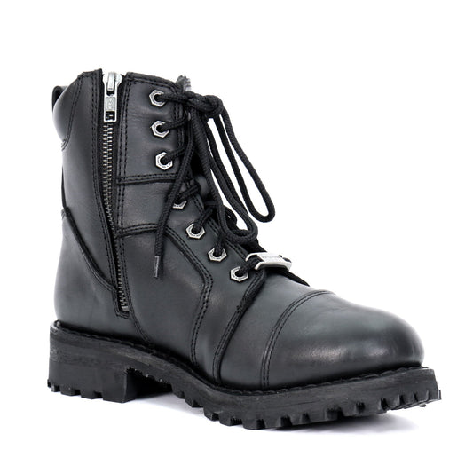 BTL1010 Ladies 7-inch-Tall Zip-Up/Lace-Up Studded Boots
