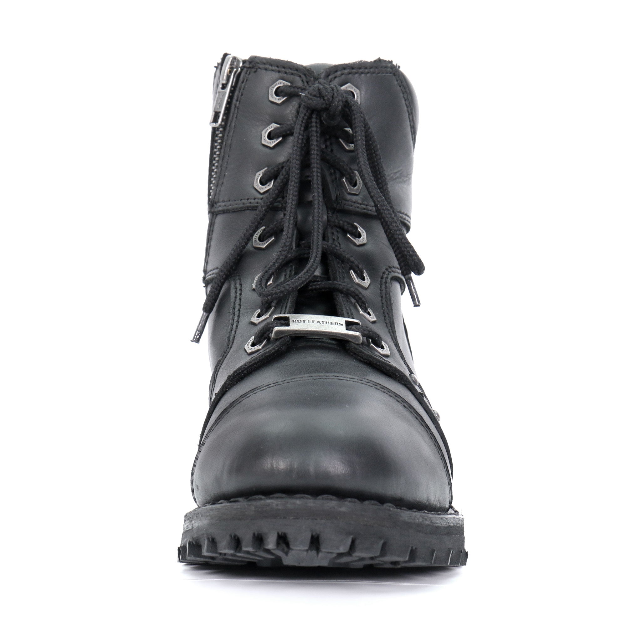 BTL1010 Ladies 7-inch-Tall Zip-Up/Lace-Up Studded Boots