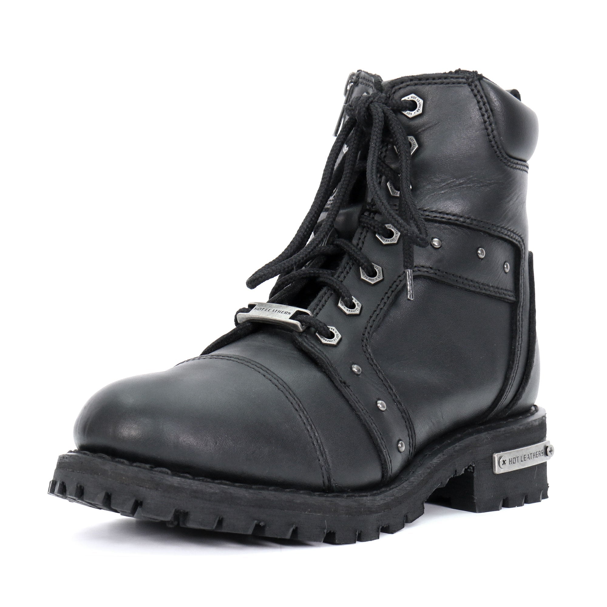 BTL1010 Ladies 7-inch-Tall Zip-Up/Lace-Up Studded Boots