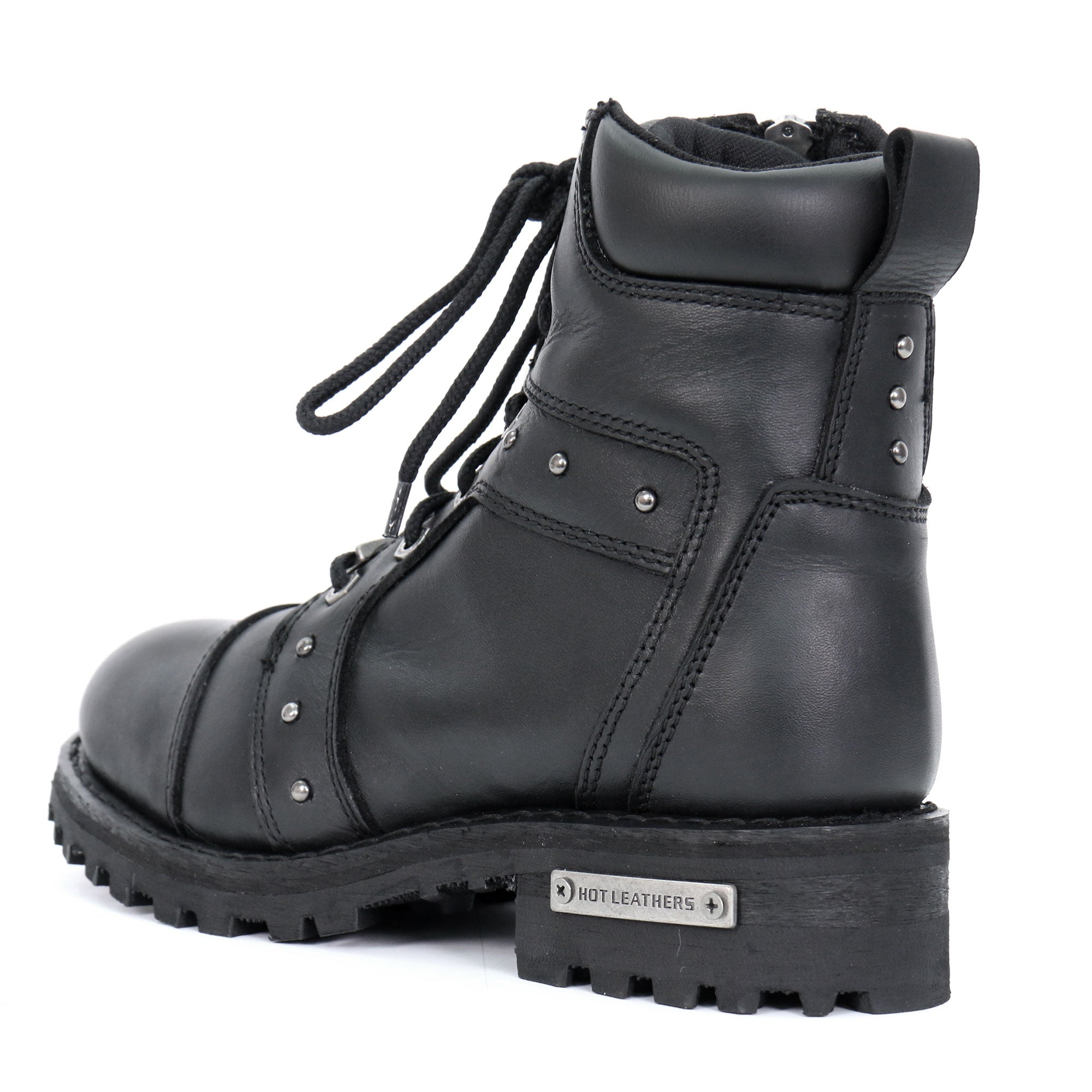 BTL1010 Ladies 7-inch-Tall Zip-Up/Lace-Up Studded Boots