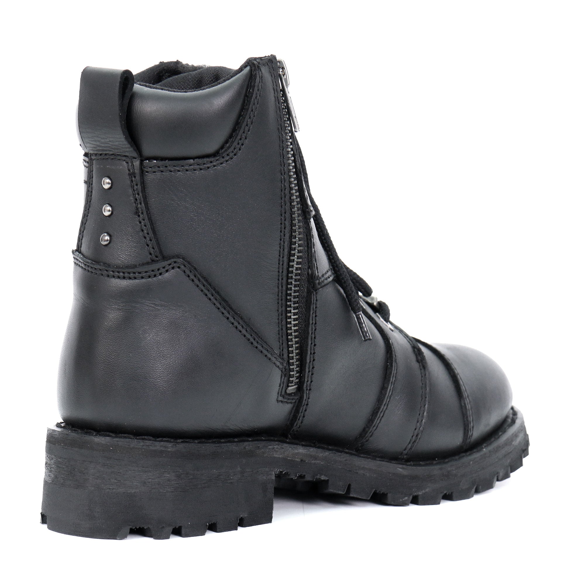 BTL1010 Ladies 7-inch-Tall Zip-Up/Lace-Up Studded Boots