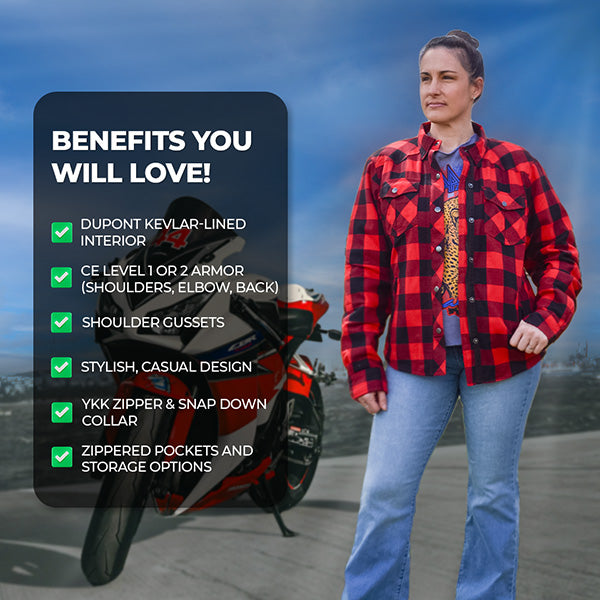 Women's Winx Armored Moto Flannel