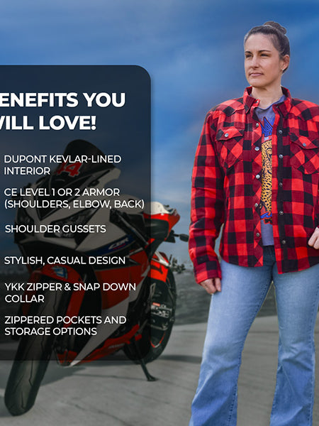 Women's Winx Armored Moto Flannel