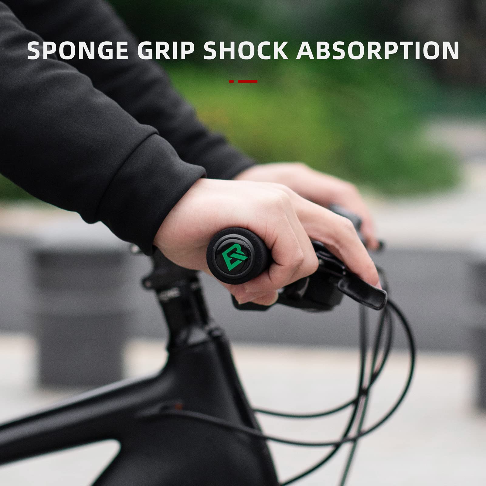 ROCKBROS Bike Grips Foam Single Lock on Bicycle  Soft Comfortable Non-Slip Bike Handle Grips