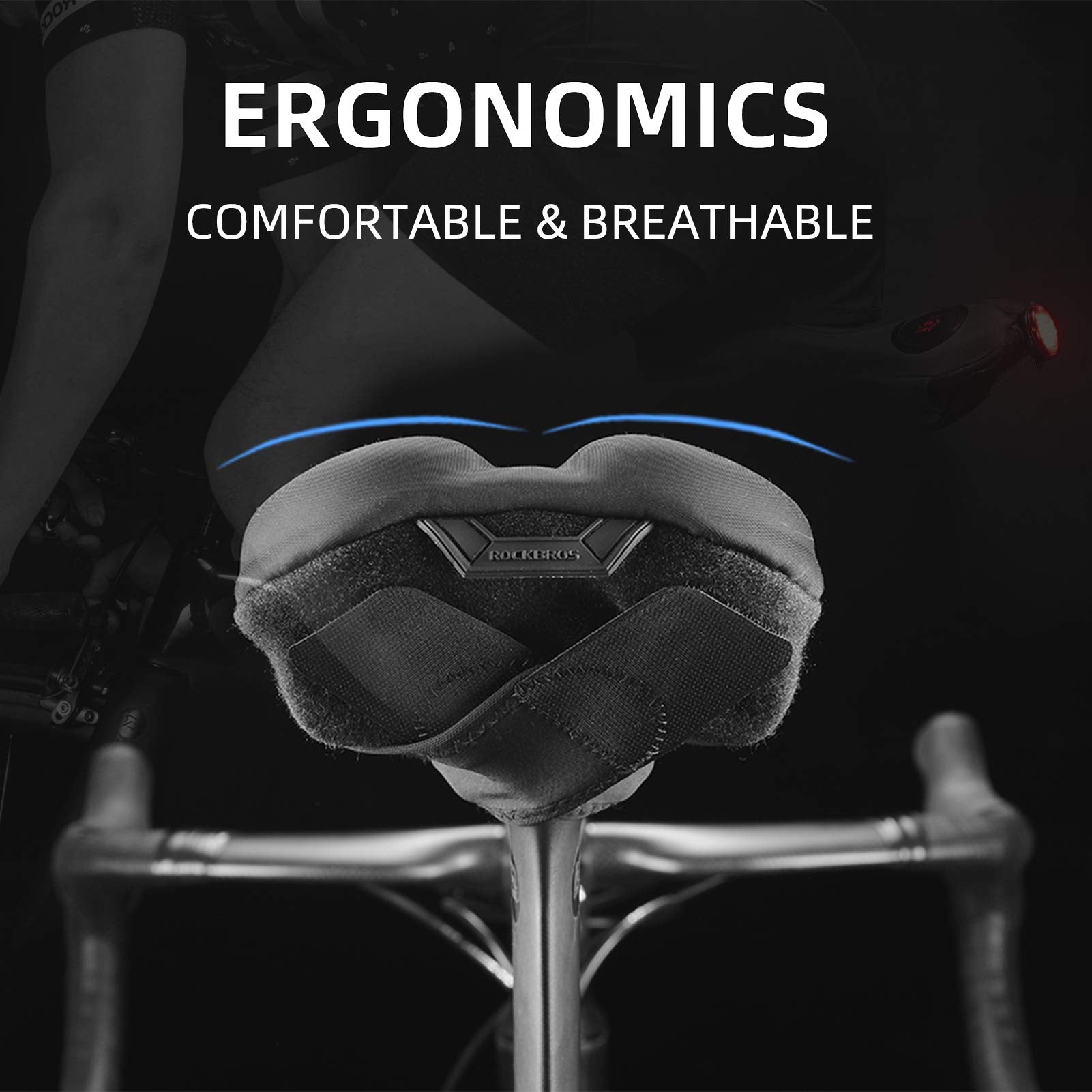 ROCKBROS Gel Bike Seat Cushion Padded Narrow Cover for Peloton Spin Bikes
