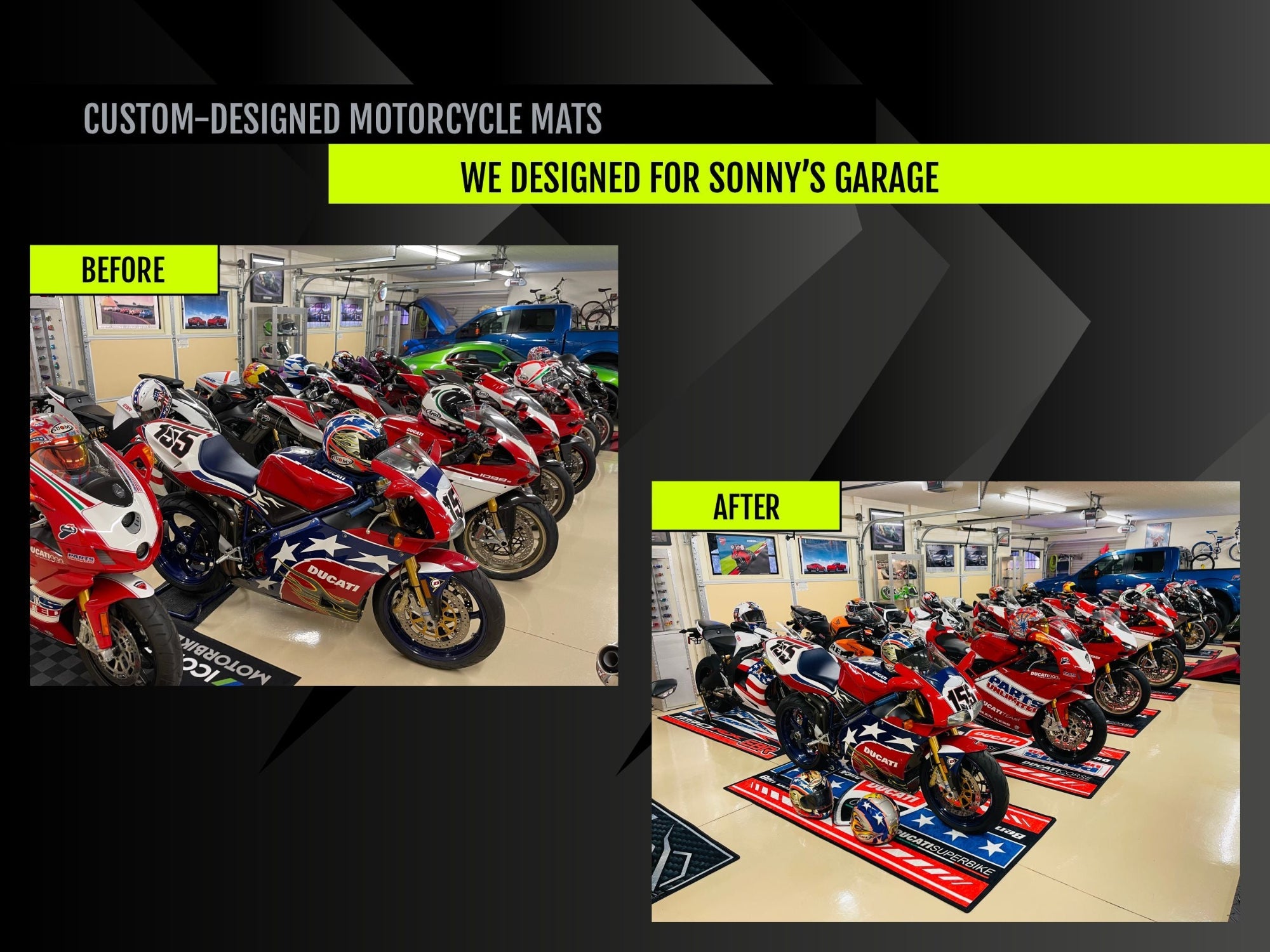 Custom Design MPM Motorcycle Mat – Special Design for You and Your Motorcycle!