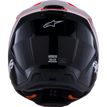 ALPINESTARS SM3 Helmet - Radium - Gloss Black/Red Fluo/White - Medium 8300826-1553-M