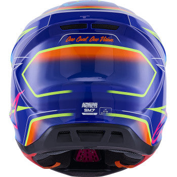 ALPINESTARS SM7 Helmet - Cast - Gloss/Blue/Pink/Yellow Fluo - XS 8302626-7254-XS